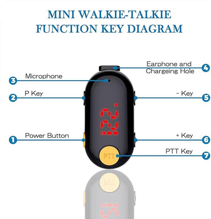 T-M9 Super Mini Walkie Talkies with Headsets,25 Channel Small Two Way Radio Rechargeable Portable FM Transceiver for Restaurants,Out Door Sport,Supermarket,Hospital,Tourism,3 Pack