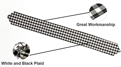 4 Pack Buffalo Check Table Runners White and Black Plaid Table Runner for Christmas Dinner, Lumberjack Party, Outdoor or Indoor Gatherings Table Home Decorations 11"x72"