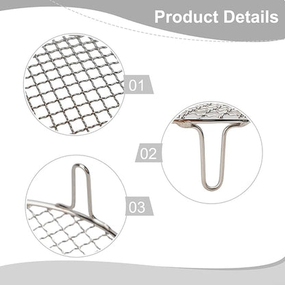 Stainless Steel BBQ Grill Grid with Legs, Round Grid Cooking Net, Even Heating for Outdoor Camping and Home Barbecue(25cm)