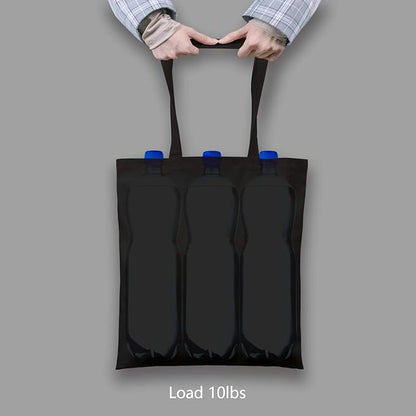TOPDesign 24-Pack Economical 16"x15" Black Cotton Tote Bag, Lightweight Medium Reusable Grocery Shopping Cloth Bags, Suitable for DIY, Advertising, Promotion, Gift, Activity