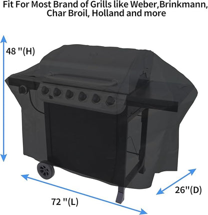 NEXCOVER 72 Inch Grill Cover - 600D Heavy Duty Waterproof and Weather Resistant BBQ Cover for Weber, Char Broil, Nexgrill, Holland - Fade Resistant, Black