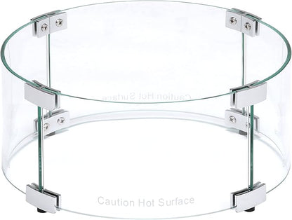 Celestial 14" x 6" Round Wind Guard, for Outdoor Gas Fire Pits