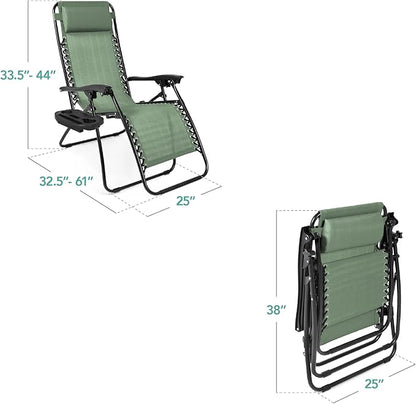 Best Choice Products Set of 2 Adjustable Steel Mesh Zero Gravity Lounge Chair - Image 3