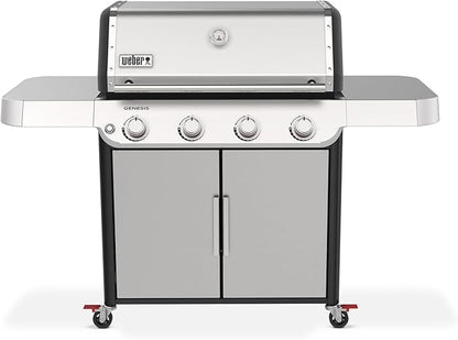 Weber Genesis S-415 Liquid Propane Gas Grill for Outdoor Grilling, 4 Burners, Stainless Steel