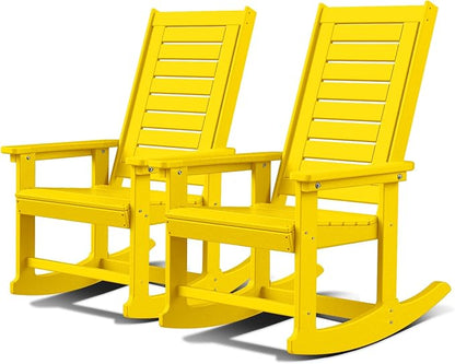 GREENVINES Oversized Outdoor Rocking Chairs Set of 2, HDPE Rocker by GreenVines