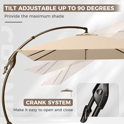 Grand patio 10x10 FT Large Cantilever Square Umbrella - Image 5