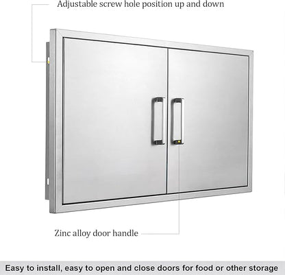 Outdoor Kitchen Door, 36" W23 H Outdoor Kitchen Access Door, Stainless Steel BBQ Double Door, Available for Outdoor Kitchen Island or Outdoor Kitchen.