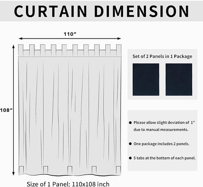 Easy-Going Outdoor Patio Curtains 2 Panels, 110x108 inch, Porch and Pergola - Image 6