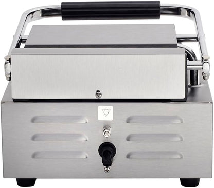 Kratos Commercial Electric Panini Sandwich Grill with Smooth Plates, 9" x 9" Cooking Surface, Commercial Countertop Panini Press, 120V, 1750W (29Y-018)