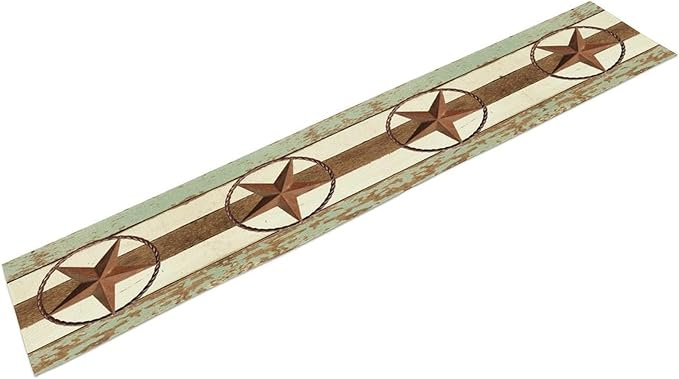 Texas Western Star Table Runner, Farmhouse Cowboy Country Barn Star Table Runners for Home Living Room Holiday Dinner Scarf Decor, 13x70inch