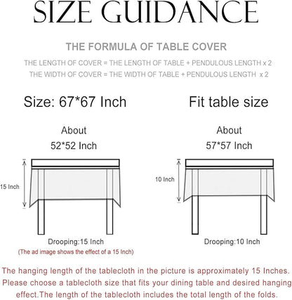 patdrea Designer Floral Linen Table Cloth for Sqaure Table,Vintage French Tablecloth,Small Colorful Decoration Cover for Kitchen Dining,Christmas,Party,Thanksgiving,67"x67"-Littledaisy
