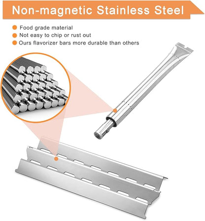 Grill Replacement Parts for Broil King Signet 320, 9468-54, 9865-54, 9468-54, 9468-84, Signet 20, Signet 70, Signet 90, 3 Pack Heat Plates and Burner Tube, 2 Pack Grill Grates, Stainless Steel