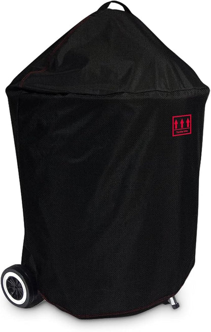 Turtle Life Round BBQ Grill Cover, 26inch Heavy Duty Durable Waterproof Rip Resistant UV Resistant Charcoal Kettle Grill Cover, Dia33 x38 H, Black