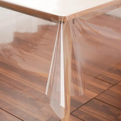 Clear Plastic Tablecloth Protector Rectangle 60x84 inch Waterproof Oilproof Stain Resistant Wipeable Table Cover for Dining Tables