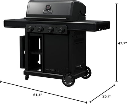 Charbroil Pro Series with Amplifire Infrared Technology 4-Burner Propane Gas Grill and Griddle Cabinet, Black - 463279224