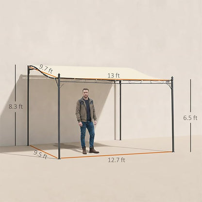 Outsunny 10' x 13' Steel Outdoor Pergola Gazebo Patio Canopy Cream White | - Image 7