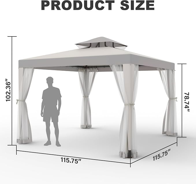 Outdoor Gazebo for Patio, 10×10 Canopy Tent - Image 6