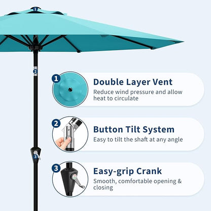 GarveeLife 9FT Umbrella Outdoor Patio, Pool Umbrella - Image 3