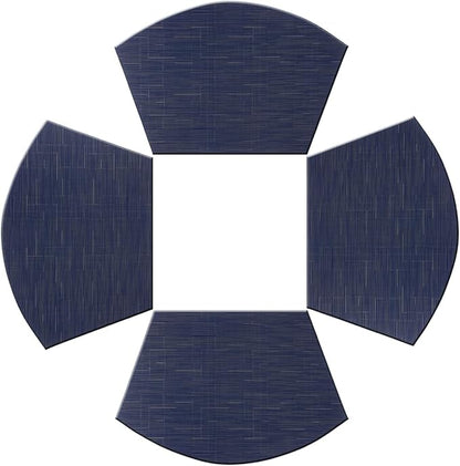 PIGCHCY Wedge Shaped Placemats for Dining Table Washable Vinyl Placemats Heat Resistant Table Mats Set of 4 (Navy Blue)