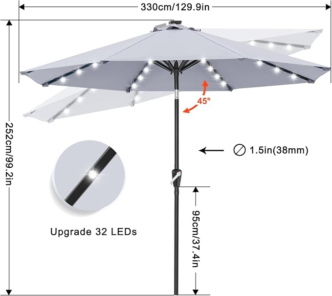 ABCCANOPY Solar Led Patio Umbrella - Image 3
