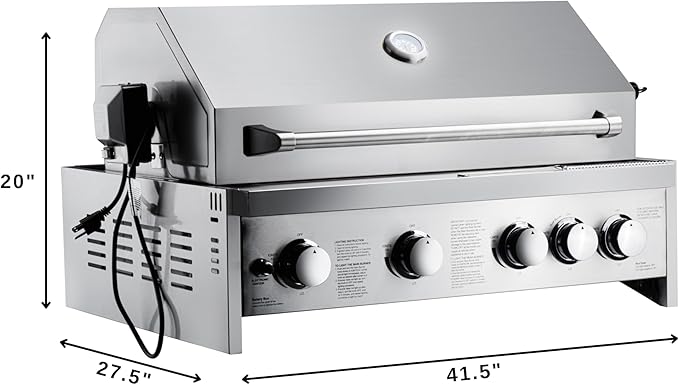 KoolMore 30 in. Built-in Liquid Propane BBQ Grill for Outdoor Kitchen in Heavy-Duty Stainless-Steel (KM-OKS-BQ30)