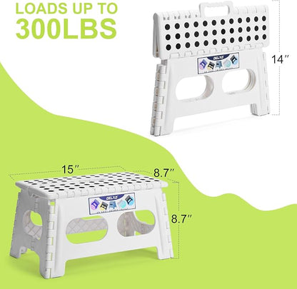 Delxo Folding Step Stool 9 inch, 300Lbs Extra Wide Step Stool - Image 5