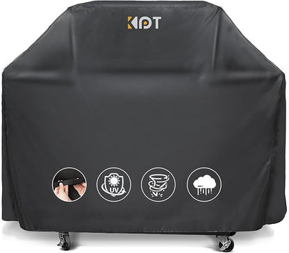 KPT 64 Inch Grill Cover for Outdoor Grill - Heavy Duty Waterproof 420D BBQ Cover with Hook, Air Vent, Buckle - Gas Grill Cover, UV & Fade Resistant, BBQ Grill Cover for Weber, Nexgrill, Char Broil