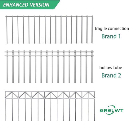 15 Pack 24" L x 15" H Animal Barrier Fence, Underground No Dig Fence Patented Product, 5.5mm Galvanized Stakes with 2 inch Spacing, Anti Digging for Dogs, Total 30Ft(L) X 15in(H) Silver