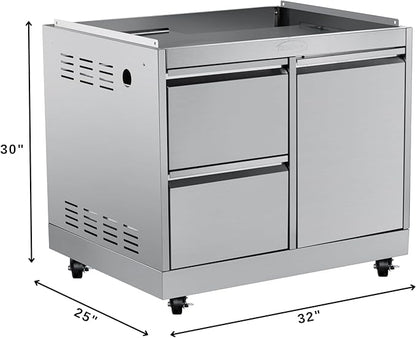 KoolMore Outdoor Kitchen 30 in. BBQ Liquid Propane Grill with Cabinet in Stainless-Steel (KM-OKS-BQ30-BQ30CAB)