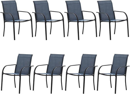 Outdoor Dining Chairs Set of 8, Stackable Patio Chairs by Seekverse