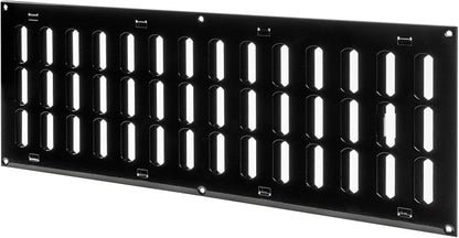 Repa Market 20" x 8" Inch (Outer Dimensions) Black Adjustable Air Vent Cover - Galvanized Steel HVAC Air Vent Register - Heating, Cooling Toe Kick Vent Cover - Wall, Ceiling Return, Intake Air Grille