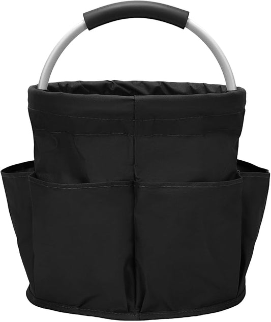 Multifunctional Folding Basket with Handles: Portable Picnic Baskets, Outdoor Beach Baskets, Garden Picking Baskets, Gift Baskets, Collapsible Bathroom Storage Baskets (Black)