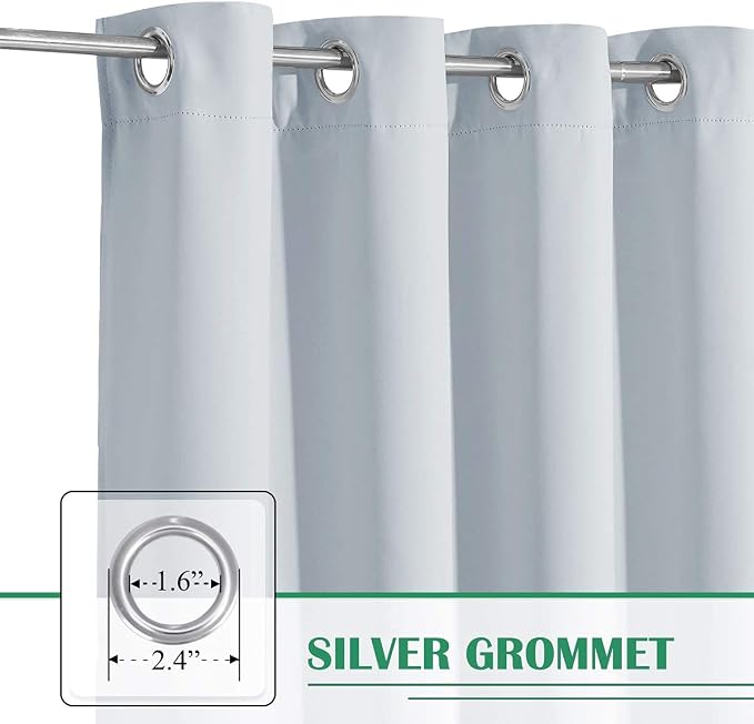 Waterproof Curtains for Patio W52 x L108 Inch Greyish White, 1 Panel | Light - Image 3
