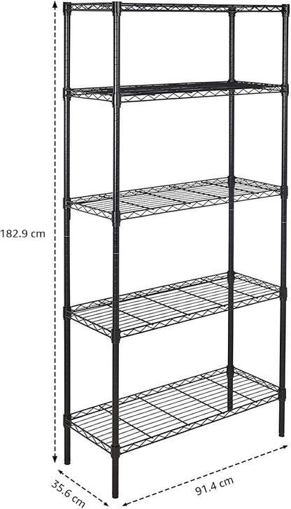 Amazon Basics 5-Shelf Adjustable Heavy Duty Steel Wire Storage Shelves - Image 3