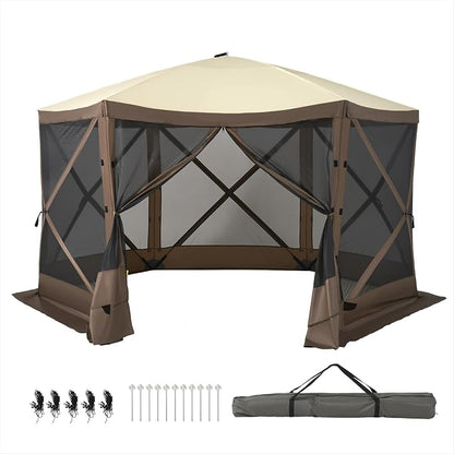 Aoxun 12x12ft Pop Up Canopy Tent, Camping Gazebo Screen Tent, Mesh Windows - Image 8
