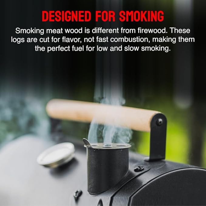 Smoking Wood Mini Splits, 6-Inch Firewood Logs, Naturally-Cured White Oak Hardwood for Wood-Fired Ovens, Smokers, BBQ & Charcoal Grills, USA Made, 12-17 lbs., 800 Cubic Inches