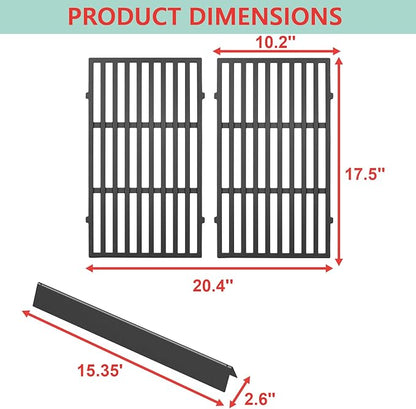 7637 Grill Grates & 7635 Flavorizer Bars for Weber GS4 Spirit I/II 200 Series,for Spirit S210 E210 S215 E220 E215 S220 Grill with Front-Mounted Control, Replacement Parts for Weber 67045 67022