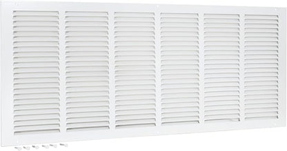 EZ-FLO 30 x 12 Inch (Duct Opening) Return Air Vent Cover for Wall or Ceiling, Solid Steel Return Air Grille, HVAC Vent Cover, White, 61648