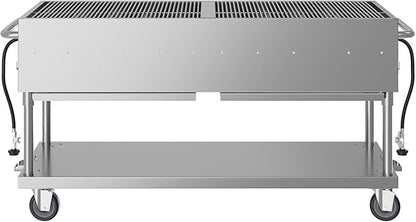 72 in. Commercial Mobile Outdoor Propane Gas Grill, ETL Listed in Stainless-Steel (KM-CGM-72)