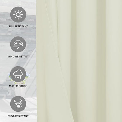 Easy-Going 100% Waterproof Outdoor Curtains 110x120 inch, Gazebo and Pergola 1 - Image 5