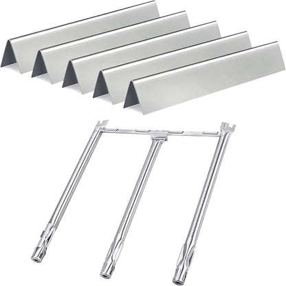 Gassaf 15.3inch Flavorizer bars and 18inch Burner Tube Set Replace for Weber Spirit 300 Series Spirit E310, E320, S310 S320, Part kit Replace for Weber 7636 69787