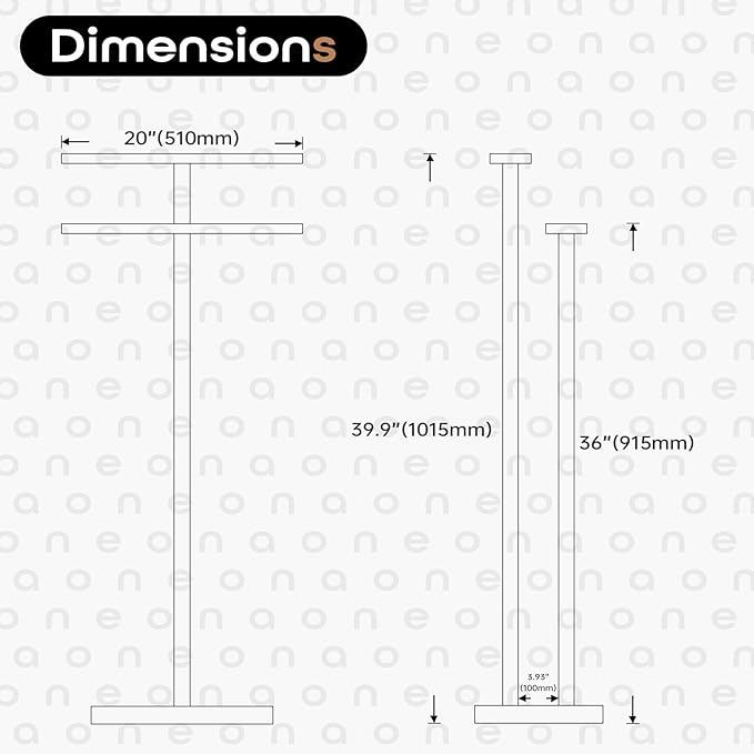 Free Standing Towel Rack for Bathroom 2-Tier Towel Holder Stand with Heavy Marble Base Thicken Steady Design Polished Chrome Stainless Steel AN7001CH