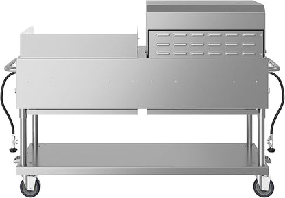 60 in. 8-Burner Commercial Outdoor Propane Gas Grill with 30 in. Roll Dome Cover and 30 in. Griddle in Stainless-Steel, ETL Listed (CGKIT6-D30G30)
