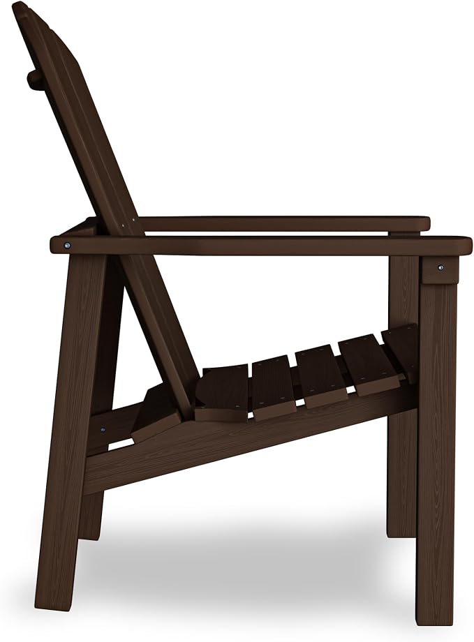 Stackable Adirondack Chairs Set of 2, Compact HDPE, Coffee | 26.3" Wide HDPE - Image 8