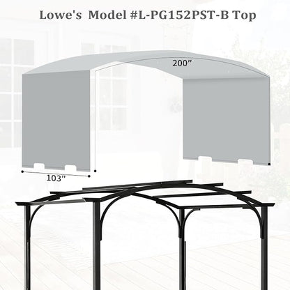slashome 200" x 103" Pergola Replacement Canopy, Fits L-PG152PST-B, UV Resistant - Image 2