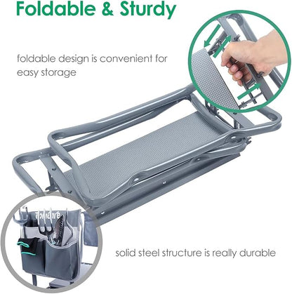 TomCare Garden Kneeler and Seat, Sturdy Garden Bench, Foldable Garden Stool | - Image 5