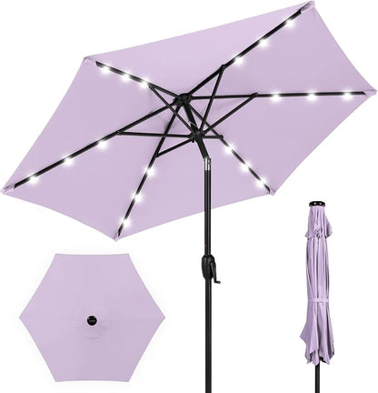 Best Choice Products 7.5ft Solar Umbrella LED Lighted Patio Umbrella, Table by Unknown