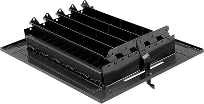HVAC Premium 10"w X 8"h Adjustable AIR Supply Diffuser - HVAC Vent Cover Sidewall or Ceiling - Grille Register - High Airflow - Black [Outer Dimensions: 11.875"w X 10"h]