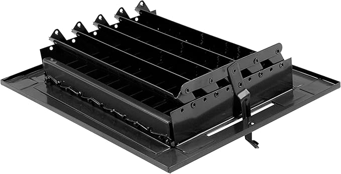 12"w X 6"h Adjustable AIR Supply Diffuser - HVAC Vent Cover Sidewall or Ceiling - Grille Register - High Airflow - Black [Outer Dimensions: 13.75"w X 7.75"h]
