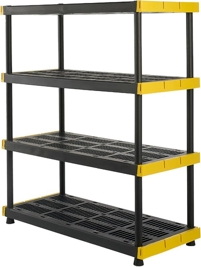 CX 4-Tier Heavy Duty Plastic Storage Shelves by BLACKYELLOW